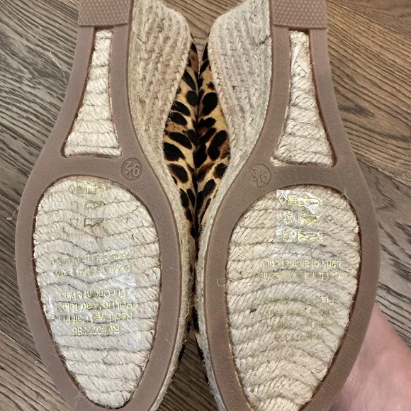 J.Crew Seville espadrille wedges in leopard calf hair NEW
