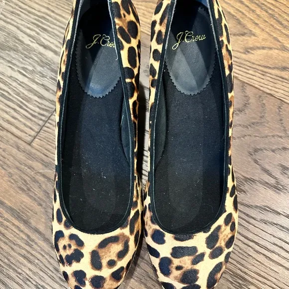 J.Crew Seville espadrille wedges in leopard calf hair NEW