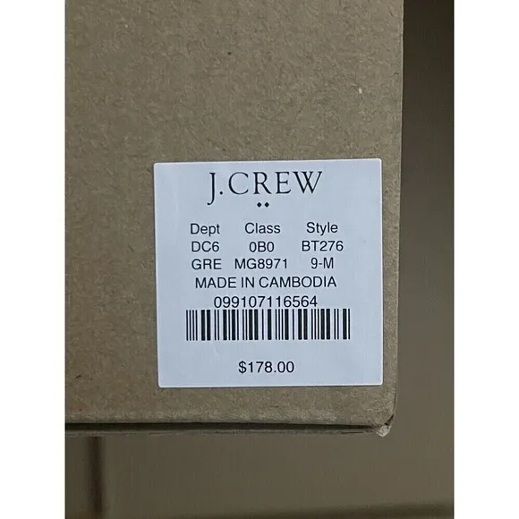 J.CREW Sueded Flat Ankle Boots Size 9 Grey NIB Fall Modern Preppy Casual