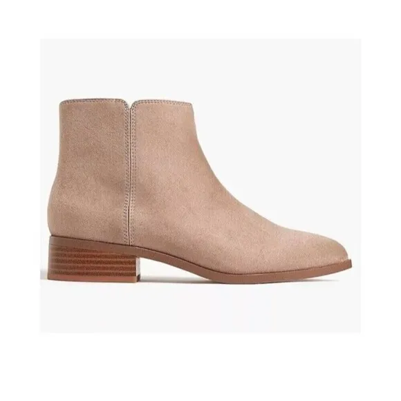 J.CREW Sueded Flat Ankle Boots Size 9 Grey NIB Fall Modern Preppy Casual