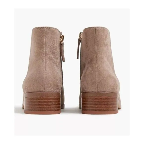 J.CREW Sueded Flat Ankle Boots Size 9 Grey NIB Fall Modern Preppy Casual