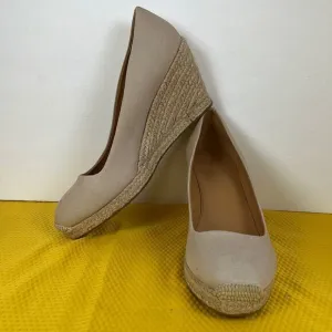 J Crew Canvas Espadrille Wedges Natural Beige 10.5