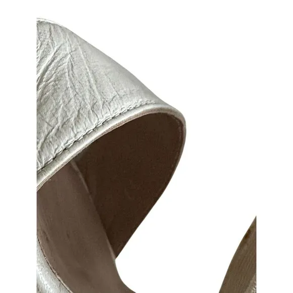 JEAN MICHEL CAZABAT Cream Leather Espadrille Wedges Sandals Size 37