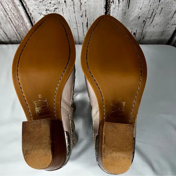 Jeffery Campbell Anthropologie Cromwell Leather Cutout Booties Ankle Boots SZ 8