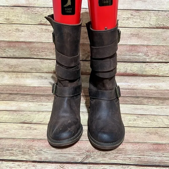 Jeffery Campbell Brown Leather France Heeled Boots