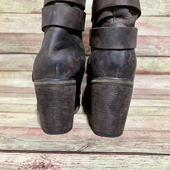 Jeffery Campbell Brown Leather France Heeled Boots