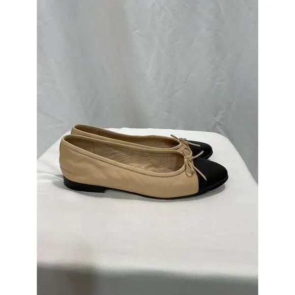 Jeffrey Campbell 'Arabesque' Tan Leather Flats Size 7.5