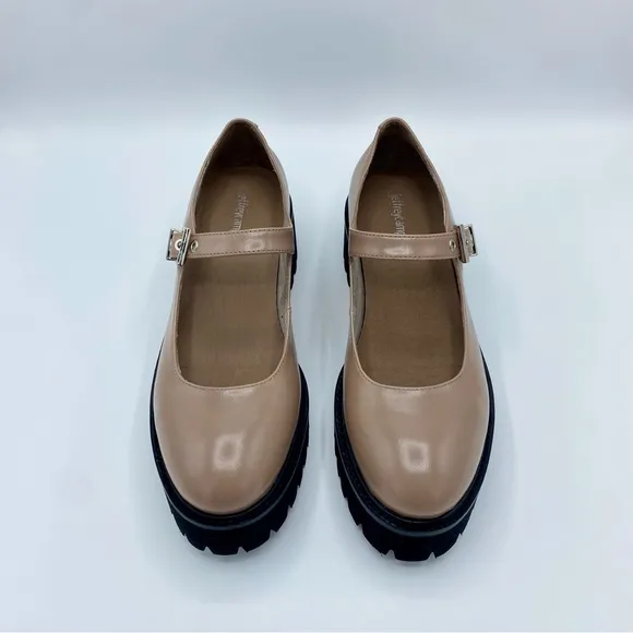 Jeffrey Campbell Beige Box Mary Jane Platform Pump Size 9