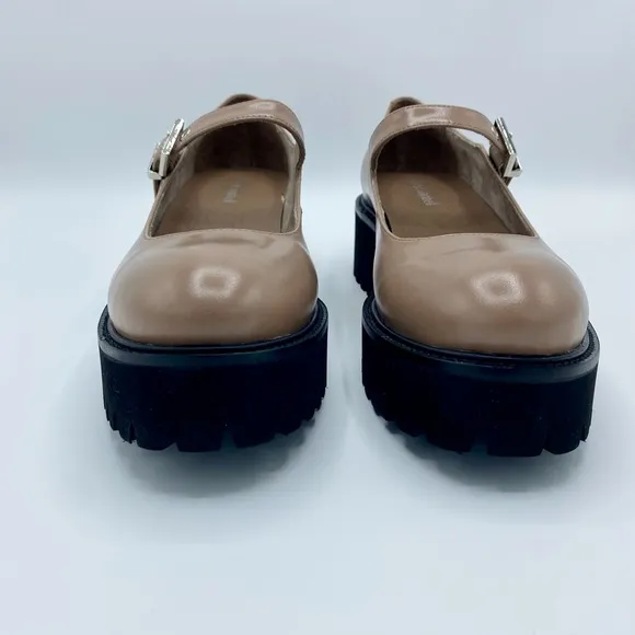 Jeffrey Campbell Beige Box Mary Jane Platform Pump Size 9