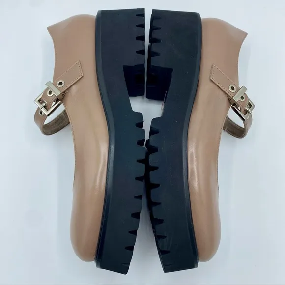 Jeffrey Campbell Beige Box Mary Jane Platform Pump Size 9