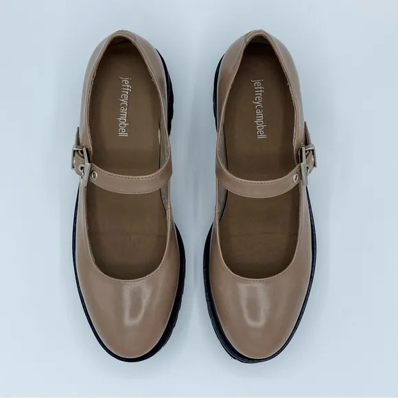 Jeffrey Campbell Beige Box Mary Jane Platform Pump Size 9