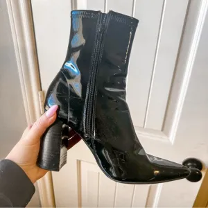 Jeffrey Campbell Black Patent Siren Heeled Boot 7.5
