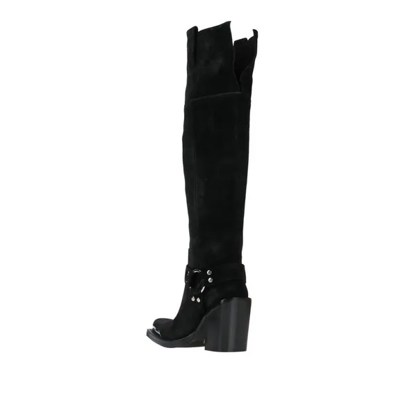 Jeffrey Campbell | Mazatlan Western Over The Knee Suede Boots In Black Size 5.5