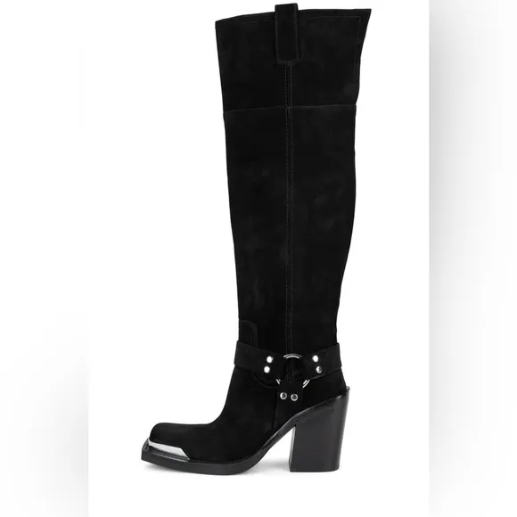 Jeffrey Campbell | Mazatlan Western Over The Knee Suede Boots In Black Size 5.5