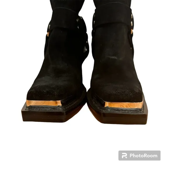 Jeffrey Campbell | Mazatlan Western Over The Knee Suede Boots In Black Size 5.5