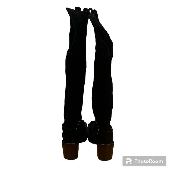 Jeffrey Campbell | Mazatlan Western Over The Knee Suede Boots In Black Size 5.5