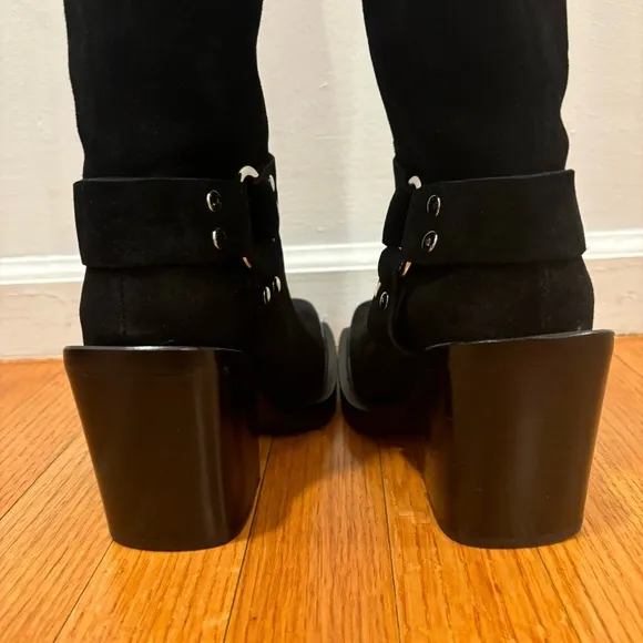 Jeffrey Campbell | Mazatlan Western Over The Knee Suede Boots In Black Size 5.5