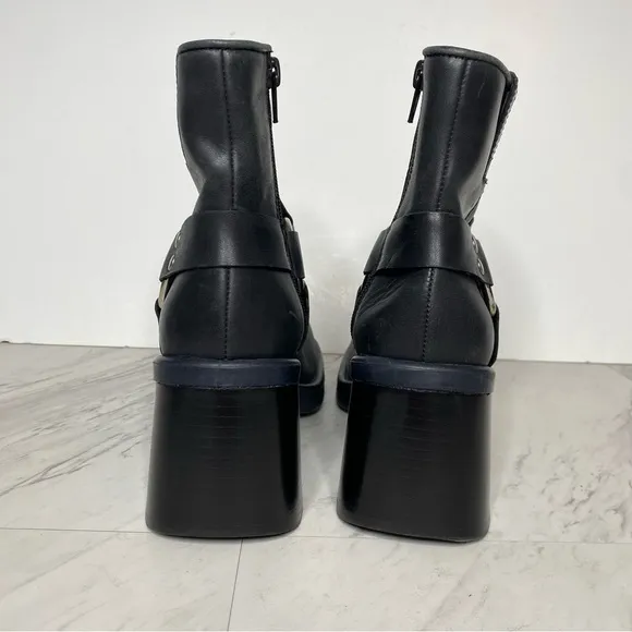 Jeffrey Campbell Operator Harness Black Leather Heeled Boot 9