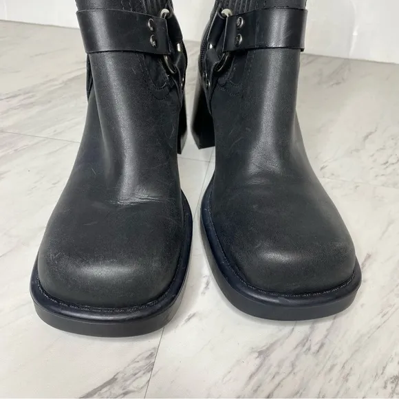 Jeffrey Campbell Operator Harness Black Leather Heeled Boot 9