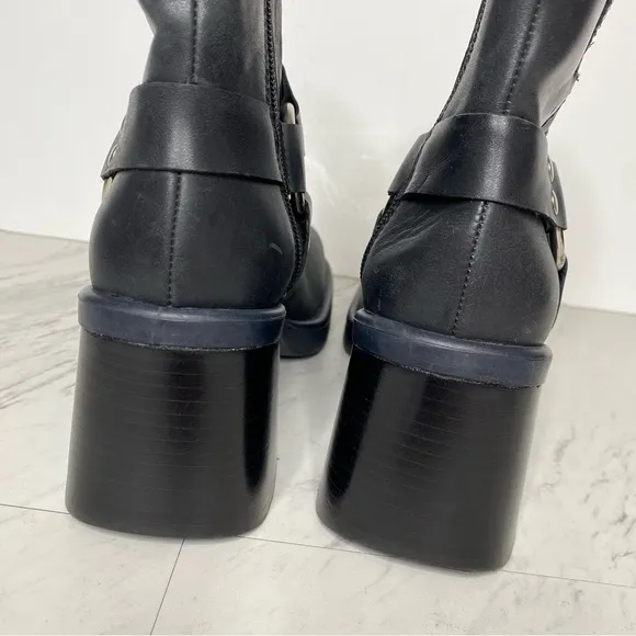 Jeffrey Campbell Operator Harness Black Leather Heeled Boot 9