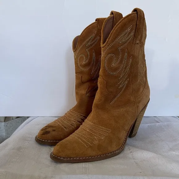 Jeffrey Campbell Southwestern Suede Heeled Boots 6