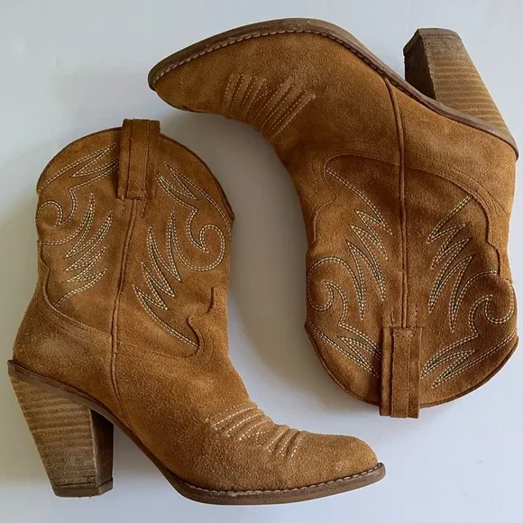Jeffrey Campbell Southwestern Suede Heeled Boots 6