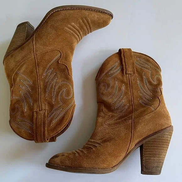 Jeffrey Campbell Southwestern Suede Heeled Boots 6