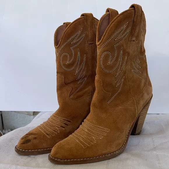 Jeffrey Campbell Southwestern Suede Heeled Boots 6