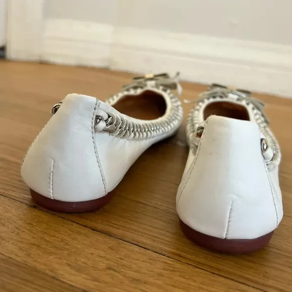 Jeffrey Campbell White Leather Carrie B Flats | Size 7