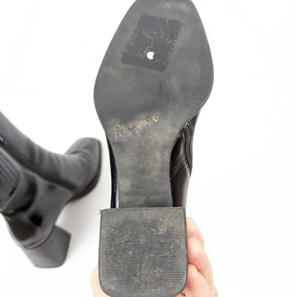 Jeffrey Campbell Women Shoes Black Slique Leather Ankle Boots Size 6.5