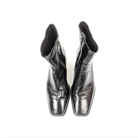 Jeffrey Campbell Women Shoes Black Slique Leather Ankle Boots Size 6.5
