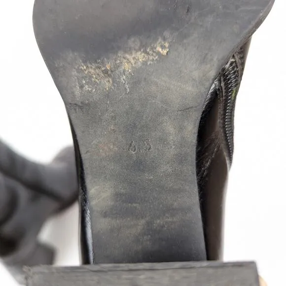 Jeffrey Campbell Women Shoes Black Slique Leather Ankle Boots Size 6.5