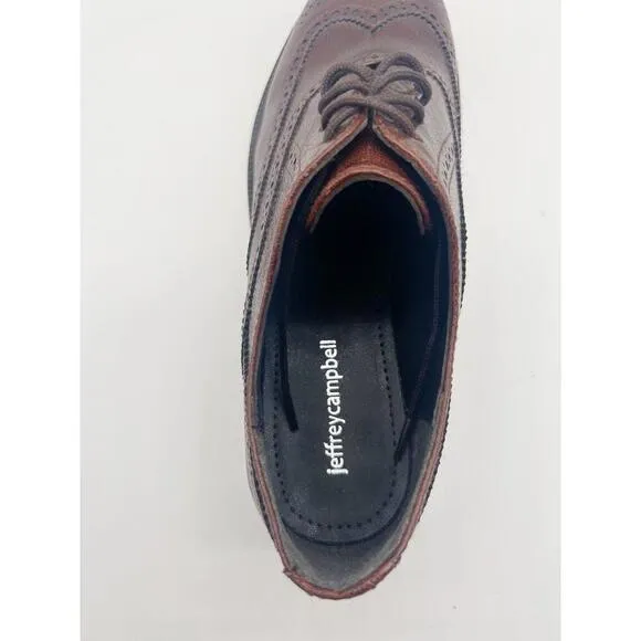 Jeffrey Campbell Womens Moyra Leather Oxford Shoes Size 9 Round Toe Preppy