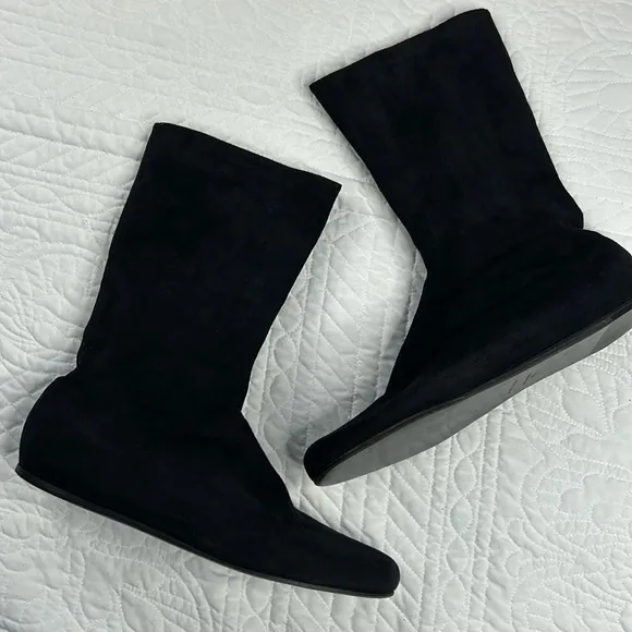 Jenni Kayne •40/10• Tall Washed Black Suede Leather Flat Boots