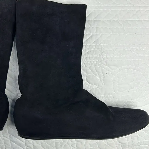 Jenni Kayne •40/10• Tall Washed Black Suede Leather Flat Boots