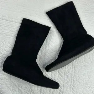 Jenni Kayne •40/10• Tall Washed Black Suede Leather Flat Boots