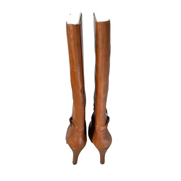 Jessica Simpson Khalen Knee High Brown Leather Heeled Boots size 10