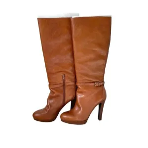 Jessica Simpson Khalen Knee High Brown Leather Heeled Boots size 10