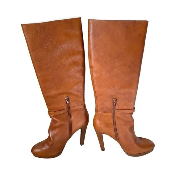 Jessica Simpson Khalen Knee High Brown Leather Heeled Boots size 10