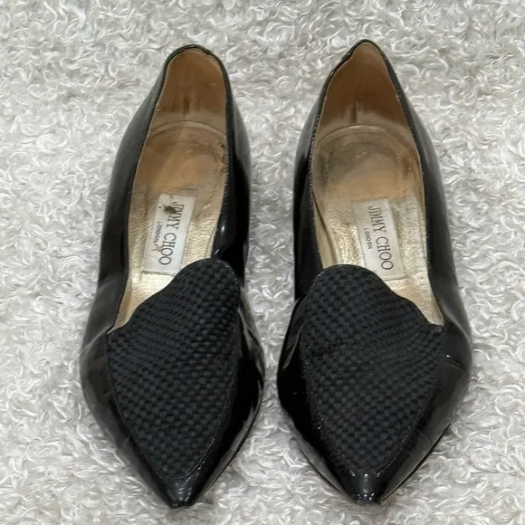 Jimmy Choo Black Patent Leather Ballet Flats