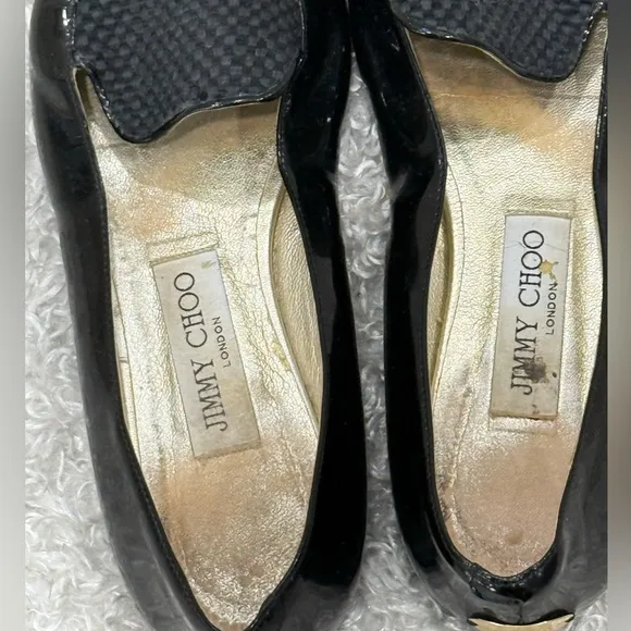 Jimmy Choo Black Patent Leather Ballet Flats