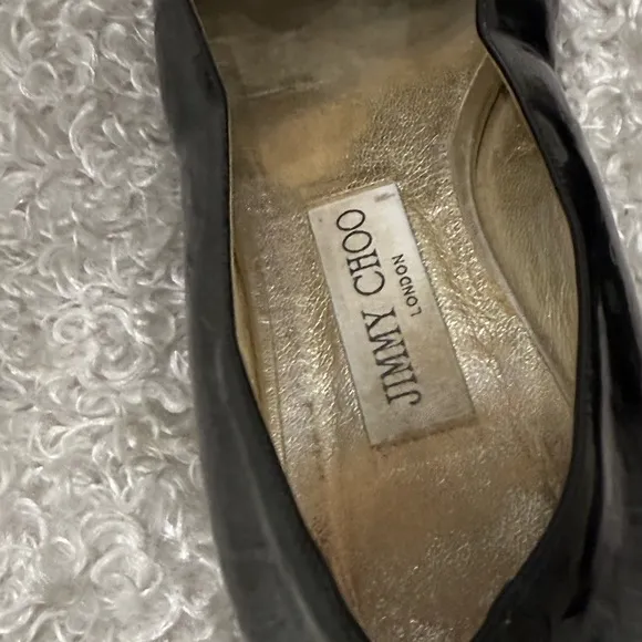 Jimmy Choo Black Patent Leather Ballet Flats