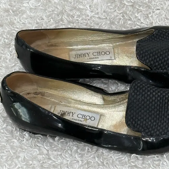Jimmy Choo Black Patent Leather Ballet Flats