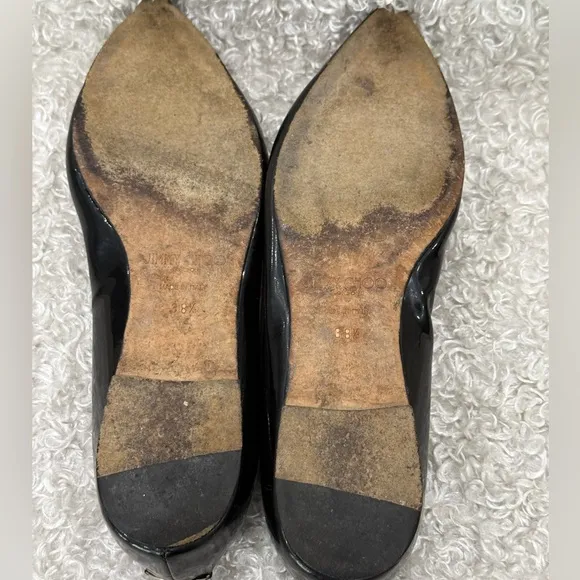 Jimmy Choo Black Patent Leather Ballet Flats