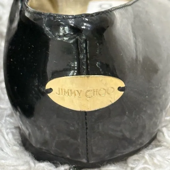 Jimmy Choo Black Patent Leather Ballet Flats