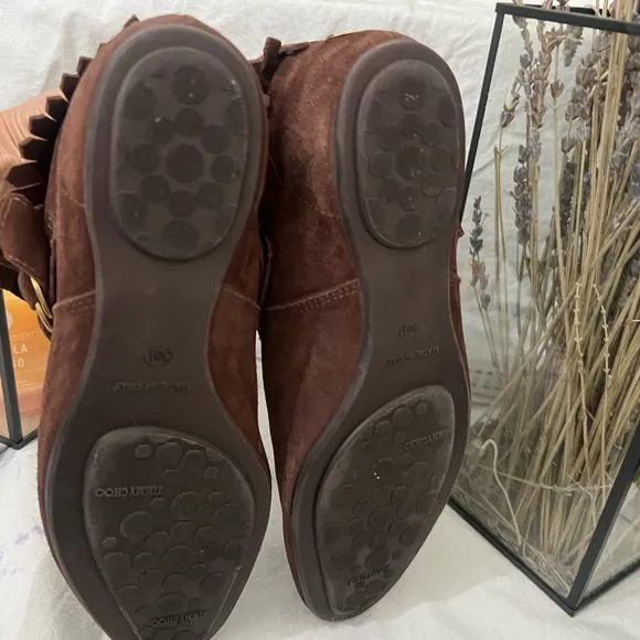 Jimmy Choo Brown Suede Moccasins