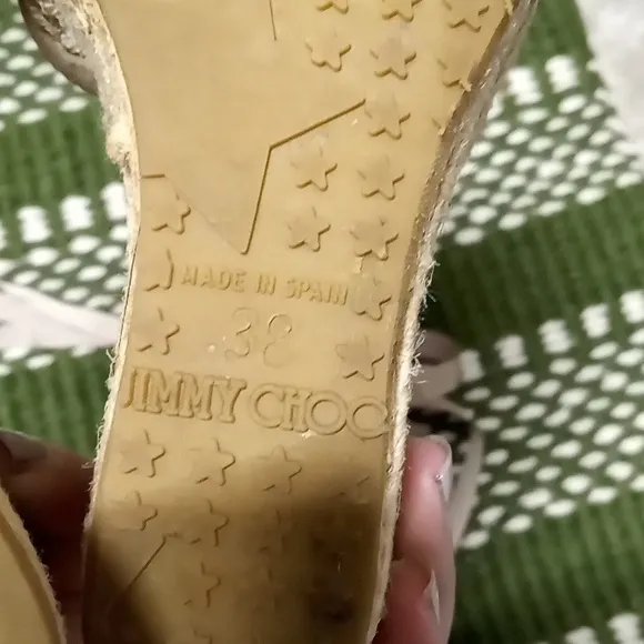 Jimmy Choo espadrille wedges netted design