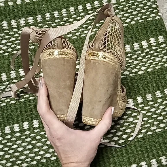 Jimmy Choo espadrille wedges netted design