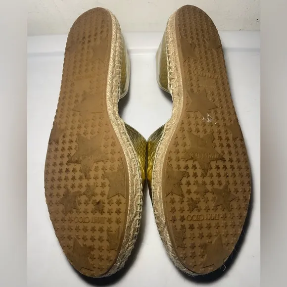 Jimmy Choo Flat gold cubes Murror leather sz 40