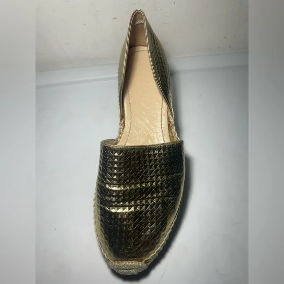 Jimmy Choo Flat gold cubes Murror leather sz 40